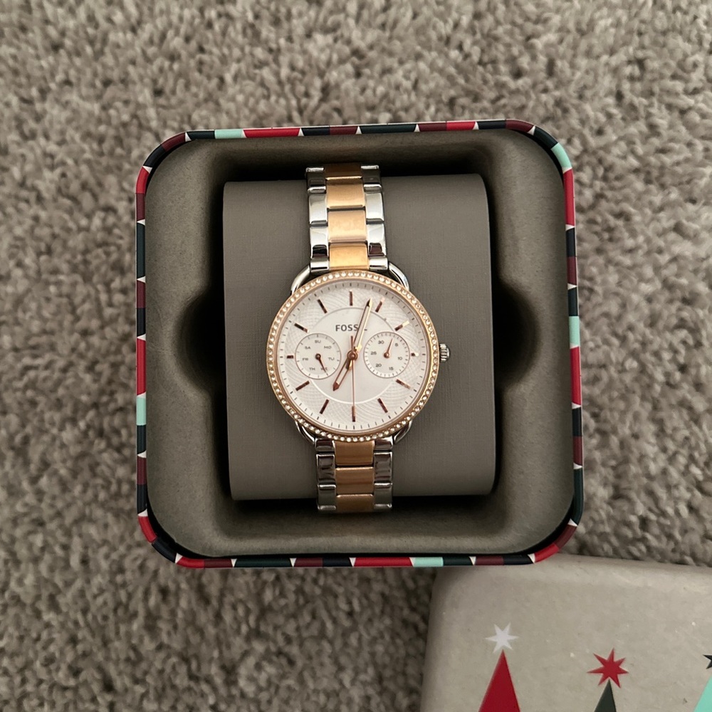 Gold & Silver Fossil Watch